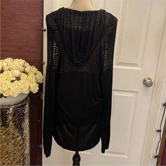 Ramy Brook Aprec Chic Black hooded Cover-Up, S - Picture 6 of 10